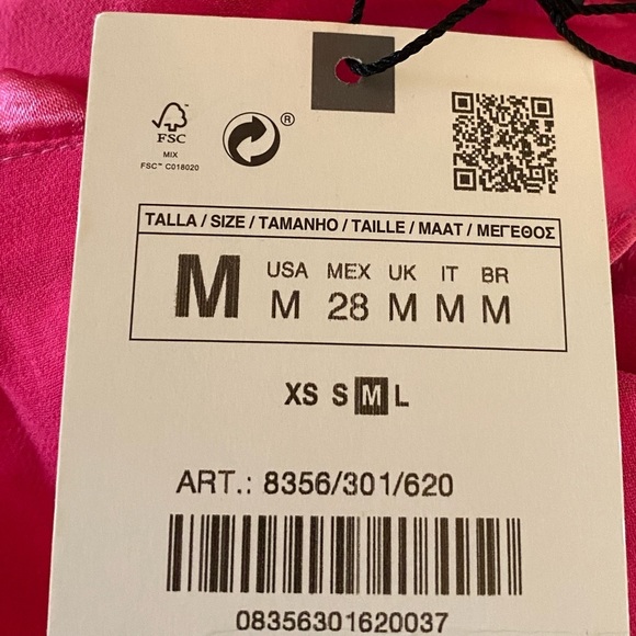 NWT. Zara Pink Satin Effect Halter Crop Top. Size M. - Picture 7 of 9